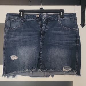 Rewash Blue Distressed Denim Pencil Skirt